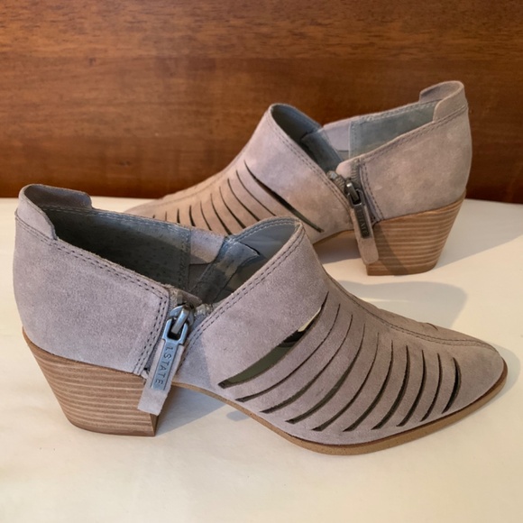 1.State Arnet Taupe Leather Cutout Ankle Booties Size 6M - Picture 2 of 16